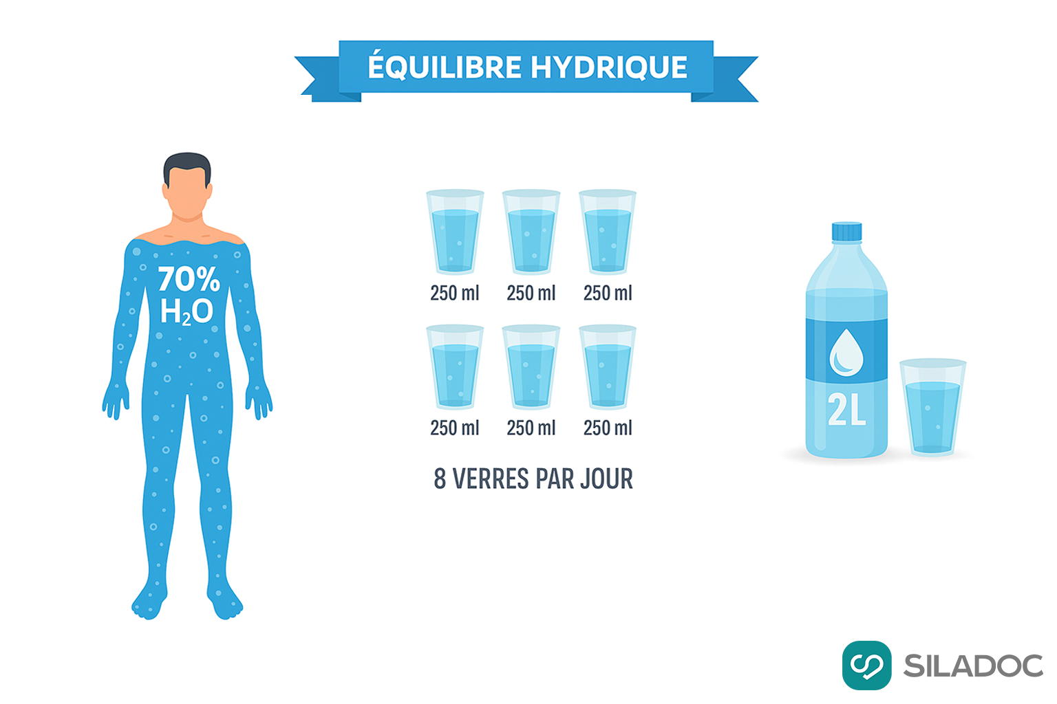 Hydratation : combien d’eau boire par jour ?